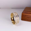INS Rings Titanium Steel Couple Single And Double Row Diamond Ring - Image 10