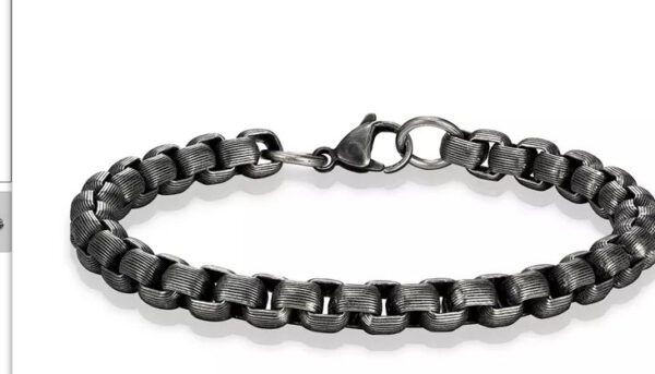 Trendy Simple Square Pearl Titanium Steel Bracelet Necklace For Men - Image 8